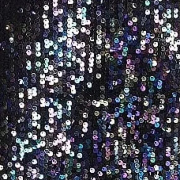 πͺ©π70s GLAM DISCO ERA!ππͺ© High-Shine Iridescent Black Sequin Lace-Up Jumpsuit - Picture 8 of 10